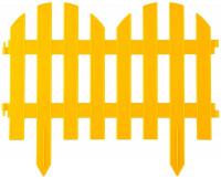 Забор декоративный Grinda Палисадник, 28x300см, желтый