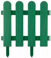 Забор декоративный Grinda Штакетник, 29x224см, зеленый