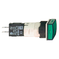 XB6CV3BB Сигнальная лампа 16 мм 12-24В, зеленая квадратная